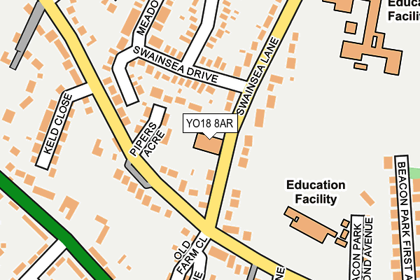 YO18 8AR map - OS OpenMap – Local (Ordnance Survey)