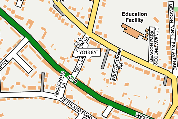 YO18 8AT map - OS OpenMap – Local (Ordnance Survey)