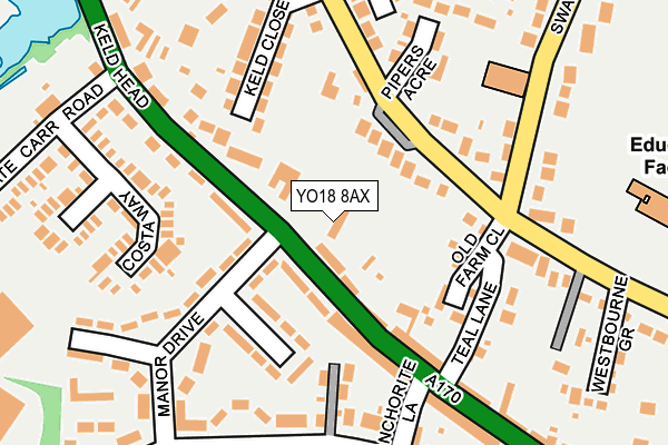 YO18 8AX map - OS OpenMap – Local (Ordnance Survey)