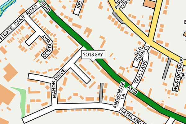 YO18 8AY map - OS OpenMap – Local (Ordnance Survey)