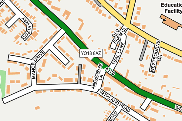 YO18 8AZ map - OS OpenMap – Local (Ordnance Survey)