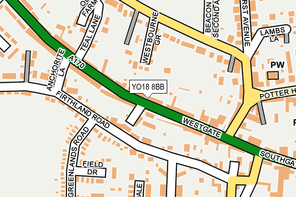 YO18 8BB map - OS OpenMap – Local (Ordnance Survey)