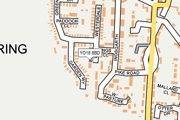 YO18 8BD map - OS OpenMap – Local (Ordnance Survey)