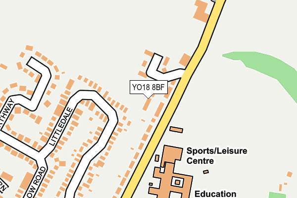 YO18 8BF map - OS OpenMap – Local (Ordnance Survey)