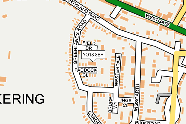 YO18 8BH map - OS OpenMap – Local (Ordnance Survey)