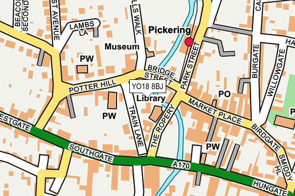 YO18 8BJ map - OS OpenMap – Local (Ordnance Survey)