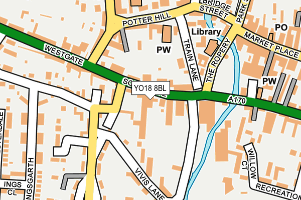 YO18 8BL map - OS OpenMap – Local (Ordnance Survey)