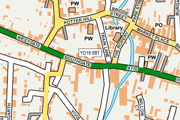 YO18 8BT map - OS OpenMap – Local (Ordnance Survey)