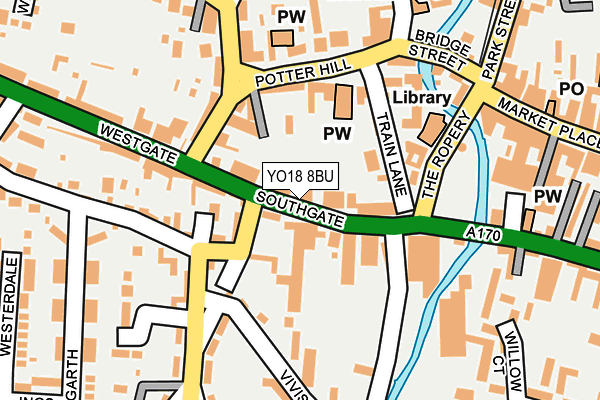 YO18 8BU map - OS OpenMap – Local (Ordnance Survey)