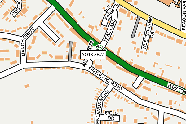 YO18 8BW map - OS OpenMap – Local (Ordnance Survey)