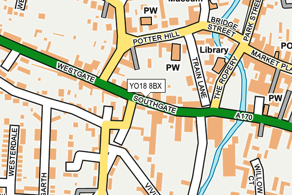 YO18 8BX map - OS OpenMap – Local (Ordnance Survey)