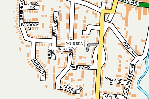 YO18 8DA map - OS OpenMap – Local (Ordnance Survey)