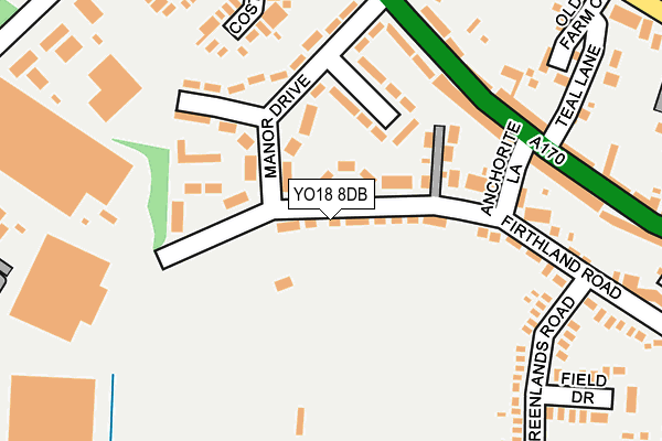 YO18 8DB map - OS OpenMap – Local (Ordnance Survey)
