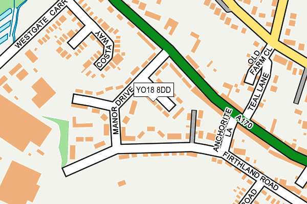 YO18 8DD map - OS OpenMap – Local (Ordnance Survey)