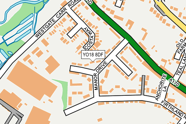 YO18 8DF map - OS OpenMap – Local (Ordnance Survey)