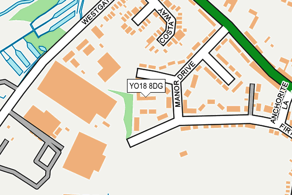 YO18 8DG map - OS OpenMap – Local (Ordnance Survey)