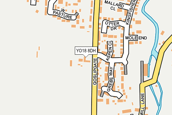 YO18 8DH map - OS OpenMap – Local (Ordnance Survey)