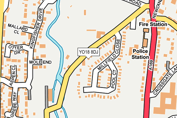 YO18 8DJ map - OS OpenMap – Local (Ordnance Survey)