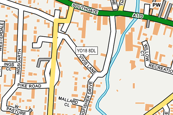 YO18 8DL map - OS OpenMap – Local (Ordnance Survey)