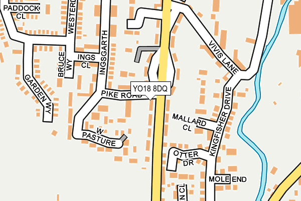 YO18 8DQ map - OS OpenMap – Local (Ordnance Survey)
