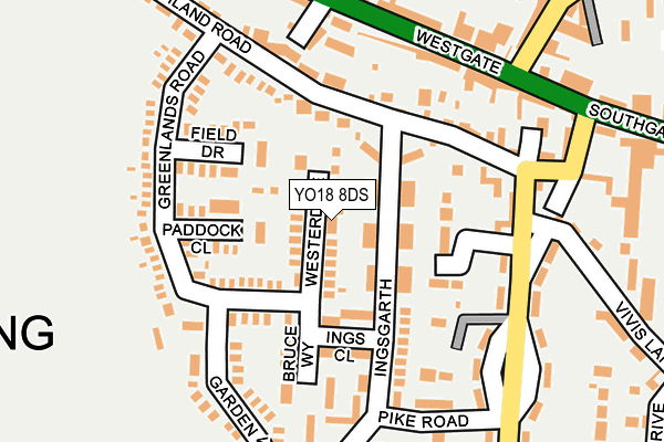 YO18 8DS map - OS OpenMap – Local (Ordnance Survey)