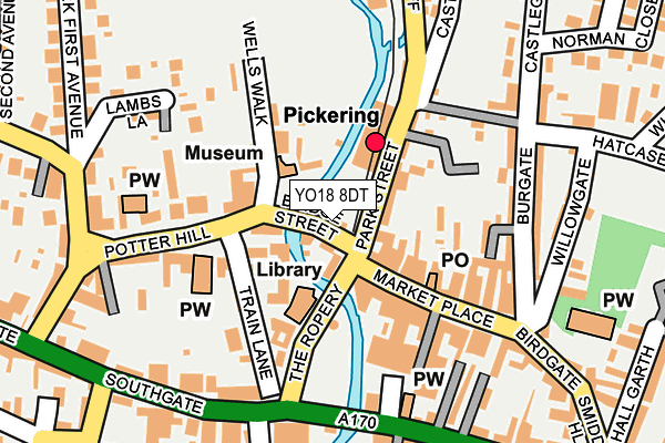 YO18 8DT map - OS OpenMap – Local (Ordnance Survey)