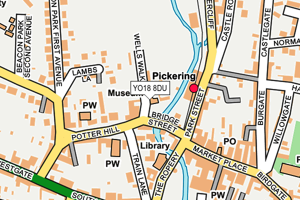 YO18 8DU map - OS OpenMap – Local (Ordnance Survey)