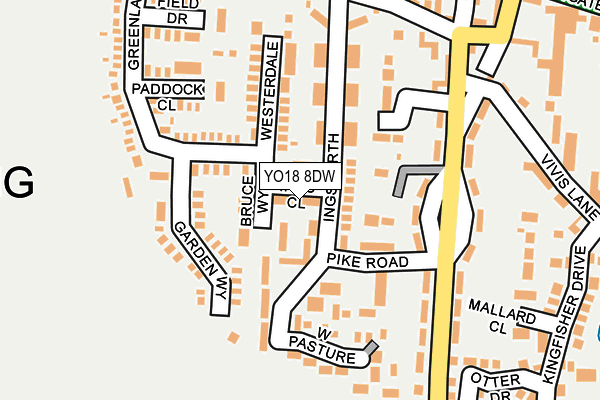YO18 8DW map - OS OpenMap – Local (Ordnance Survey)