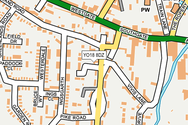 YO18 8DZ map - OS OpenMap – Local (Ordnance Survey)