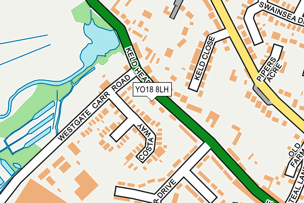 YO18 8LH map - OS OpenMap – Local (Ordnance Survey)