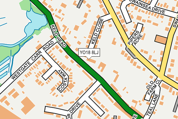 YO18 8LJ map - OS OpenMap – Local (Ordnance Survey)