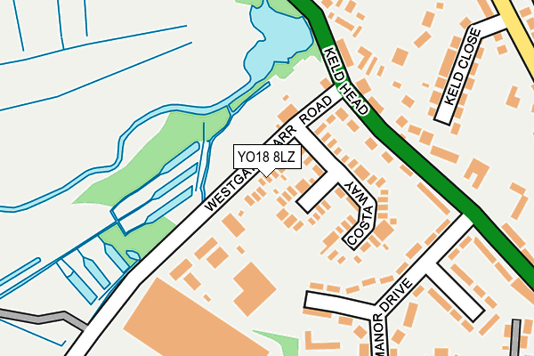 YO18 8LZ map - OS OpenMap – Local (Ordnance Survey)