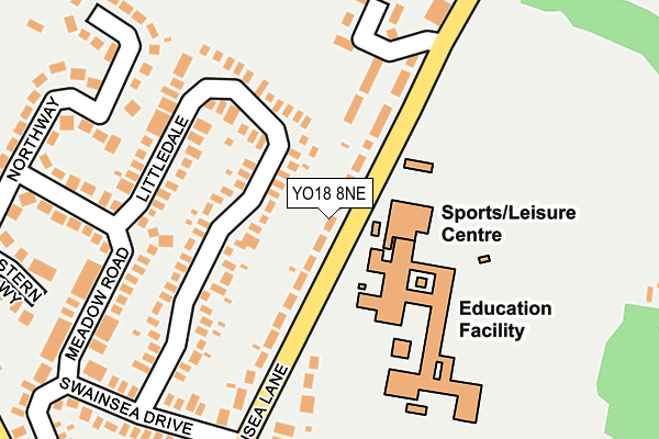 YO18 8NE map - OS OpenMap – Local (Ordnance Survey)