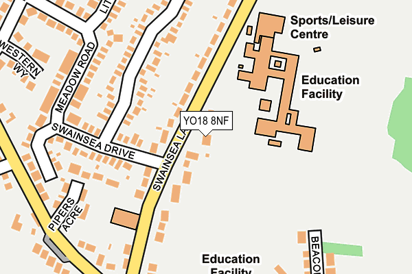 YO18 8NF map - OS OpenMap – Local (Ordnance Survey)