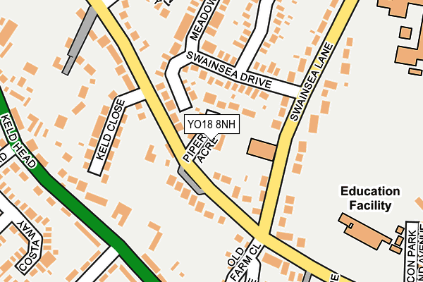 YO18 8NH map - OS OpenMap – Local (Ordnance Survey)