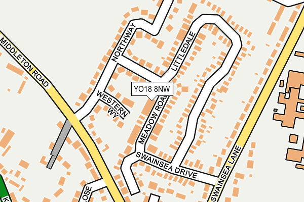 YO18 8NW map - OS OpenMap – Local (Ordnance Survey)