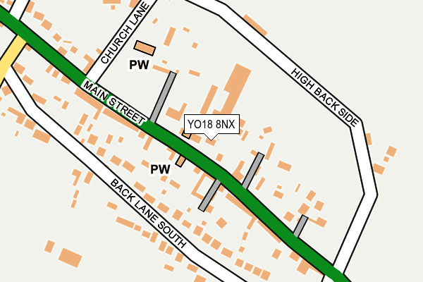 YO18 8NX map - OS OpenMap – Local (Ordnance Survey)
