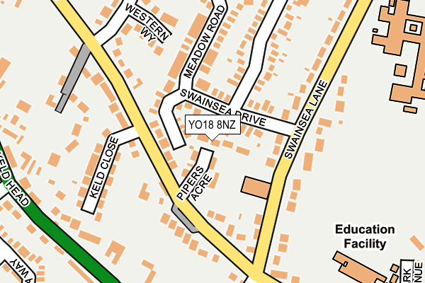 YO18 8NZ map - OS OpenMap – Local (Ordnance Survey)