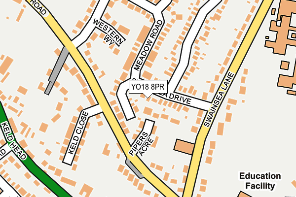 YO18 8PR map - OS OpenMap – Local (Ordnance Survey)