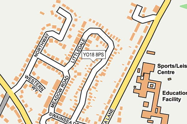 YO18 8PS map - OS OpenMap – Local (Ordnance Survey)