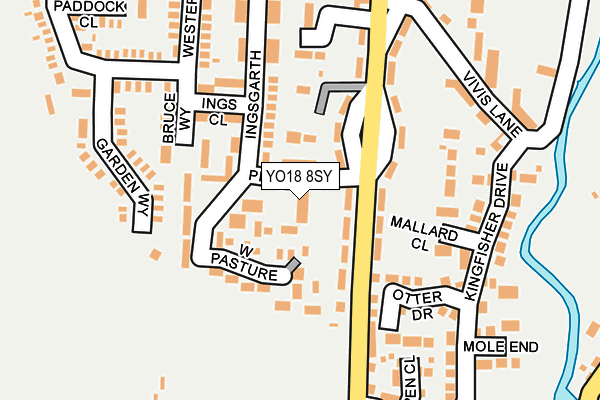 YO18 8SY map - OS OpenMap – Local (Ordnance Survey)