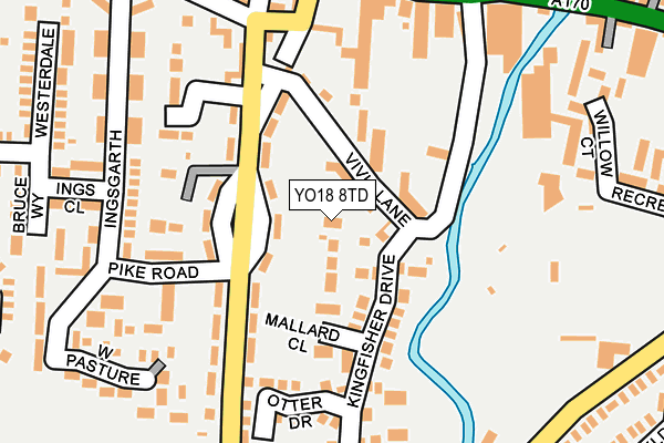 YO18 8TD map - OS OpenMap – Local (Ordnance Survey)