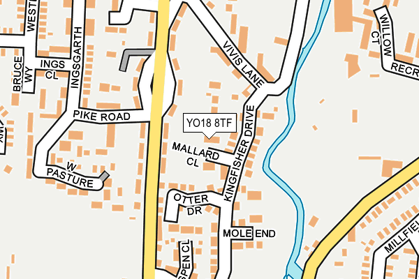 YO18 8TF map - OS OpenMap – Local (Ordnance Survey)