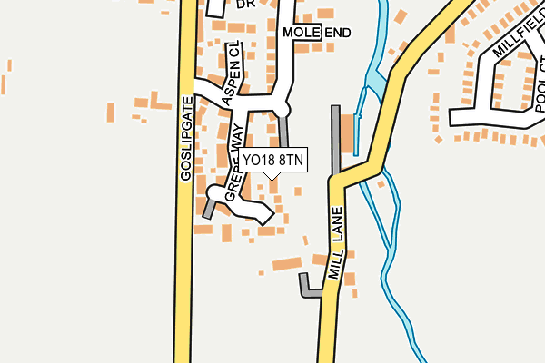 YO18 8TN map - OS OpenMap – Local (Ordnance Survey)