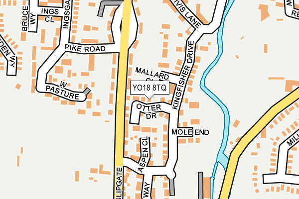 YO18 8TQ map - OS OpenMap – Local (Ordnance Survey)