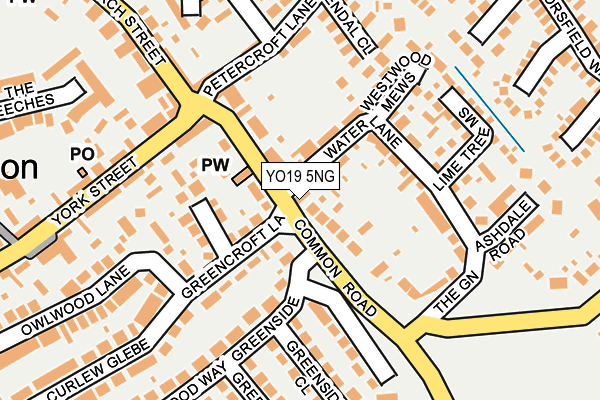 YO19 5NG map - OS OpenMap – Local (Ordnance Survey)