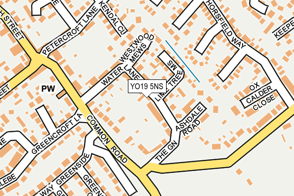 YO19 5NS map - OS OpenMap – Local (Ordnance Survey)