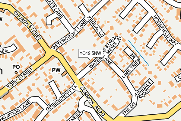 YO19 5NW map - OS OpenMap – Local (Ordnance Survey)