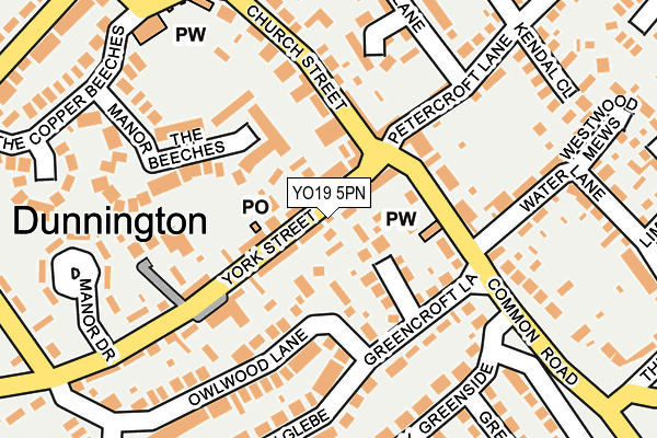 YO19 5PN map - OS OpenMap – Local (Ordnance Survey)