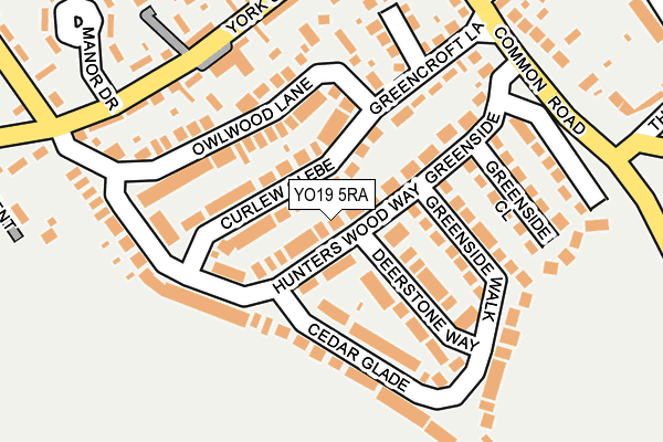 YO19 5RA map - OS OpenMap – Local (Ordnance Survey)